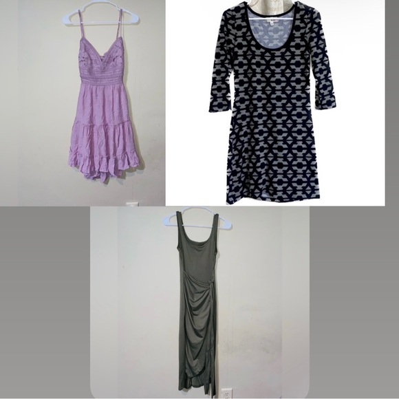 LILAC CROCHET, WRAP TIE, BLACK/ GRAY BODYCON - Picture 1 of 17